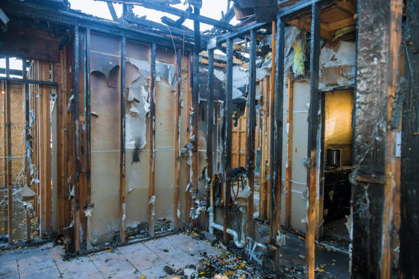 Professional Fire Damage Cleanup technician working in Bordentown, NJ